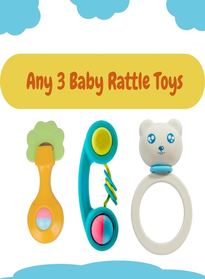 Lefan Rattle Set for Babies 0-6 Months Rattle and Teether Toys for Baby Toys Rattle Toy for New Born Early Development Toys for Baby Return Gifts for Kids Baby Shower Gifts-Set of 3 Pcs - Image 2